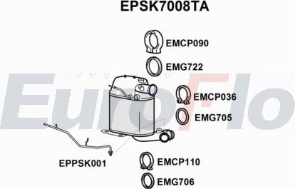 EuroFlo EPSK7008TA - Soot / Particulate Filter, exhaust system car-mod.net