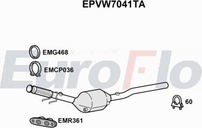 EuroFlo EPVW7041TA - Soot / Particulate Filter, exhaust system car-mod.net