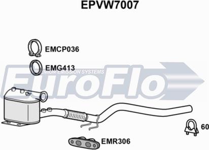 EuroFlo EPVW7007 - Soot / Particulate Filter, exhaust system car-mod.net