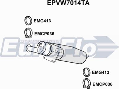 EuroFlo EPVW7014TA - Soot / Particulate Filter, exhaust system car-mod.net