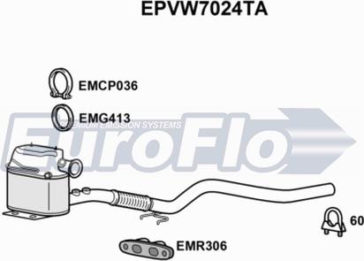 EuroFlo EPVW7024TA - Soot / Particulate Filter, exhaust system car-mod.net
