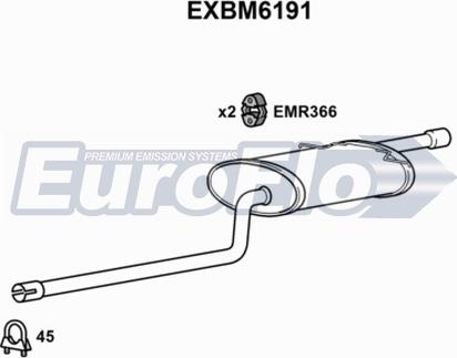 EuroFlo EXBM6191 - End Silencer car-mod.net