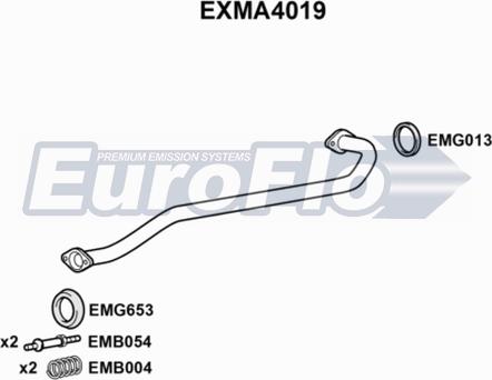 EuroFlo EXMA4019 - Exhaust Pipe car-mod.net