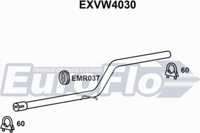 EuroFlo EXVW4030 - Exhaust Pipe car-mod.net