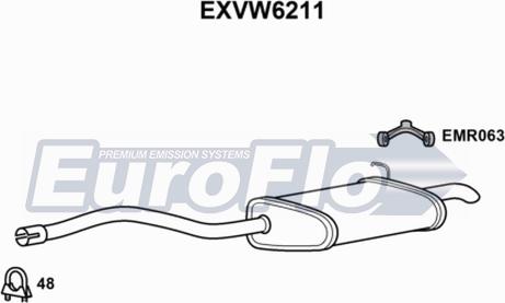 EuroFlo EXVW6211 - End Silencer car-mod.net