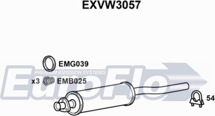EuroFlo EXVW3057 - Middle Silencer car-mod.net