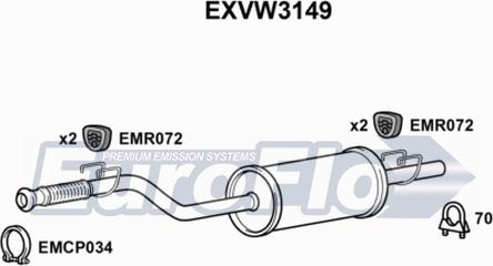 EuroFlo EXVW3149 - Middle Silencer car-mod.net