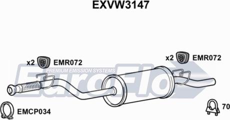 EuroFlo EXVW3147 - Middle Silencer car-mod.net