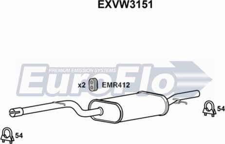 EuroFlo EXVW3151 - Middle Silencer car-mod.net