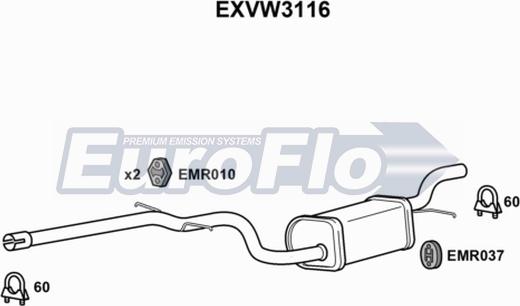 EuroFlo EXVW3116 - Middle Silencer car-mod.net