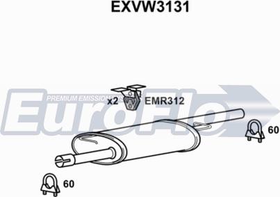 EuroFlo EXVW3131 - Middle Silencer car-mod.net