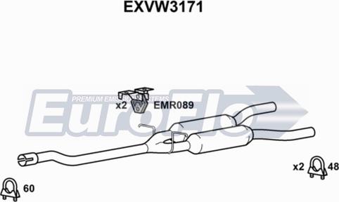 EuroFlo EXVW3171 - Middle Silencer car-mod.net