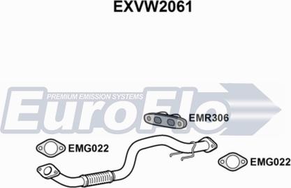 EuroFlo EXVW2061 - Exhaust Pipe car-mod.net