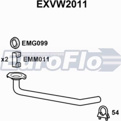 EuroFlo EXVW2011 - Exhaust Pipe car-mod.net