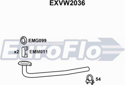 EuroFlo EXVW2036 - Exhaust Pipe car-mod.net