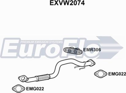 EuroFlo EXVW2074 - Exhaust Pipe car-mod.net