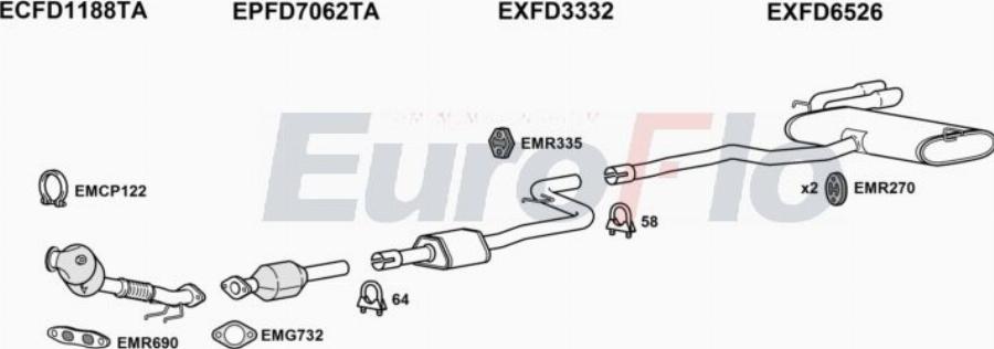 EuroFlo FDFOC10 1026D - Exhaust System car-mod.net