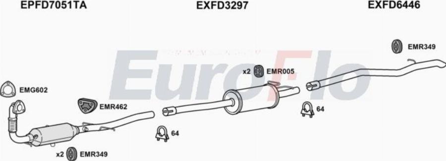 EuroFlo FDTRCU22D 7005E - Exhaust System car-mod.net