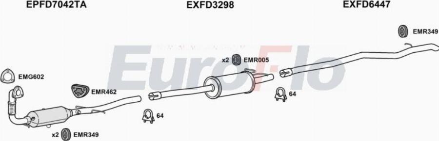 EuroFlo FDTRCU22D 7005L - Exhaust System car-mod.net