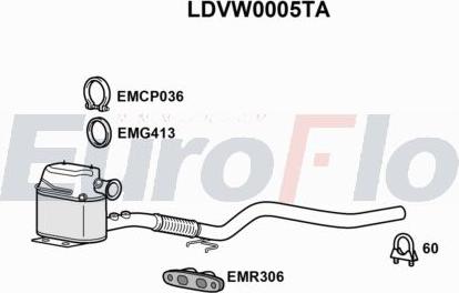 EuroFlo LDVW0005TA - Soot / Particulate Filter, exhaust system car-mod.net