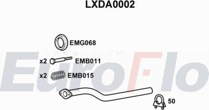 EuroFlo LXDA0002 - Exhaust Pipe car-mod.net
