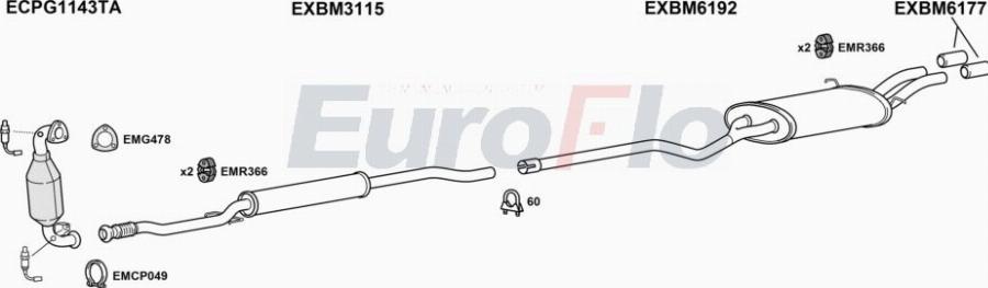 EuroFlo MIROA16 5004 - Exhaust System car-mod.net