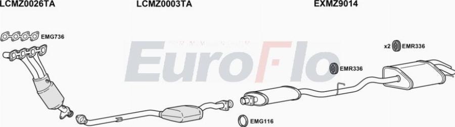 EuroFlo MZC2018 0304LHD - Exhaust System car-mod.net