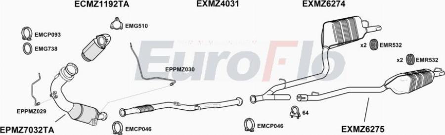 EuroFlo MZCLS330D 4011 - Exhaust System car-mod.net