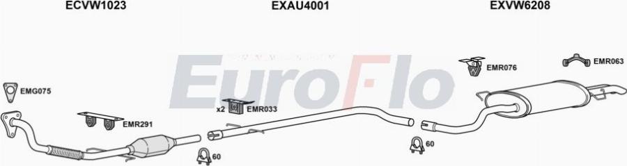 EuroFlo VWBOR19D 2004A00 - Exhaust System car-mod.net