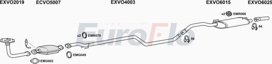 EuroFlo VO44017 1015A00 - Exhaust System car-mod.net