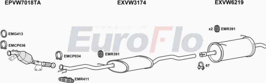 EuroFlo VWAMA20D 8004A00 - Exhaust System car-mod.net
