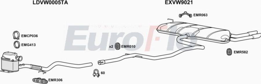 EuroFlo VWBEE20D 0502LHD - Exhaust System car-mod.net