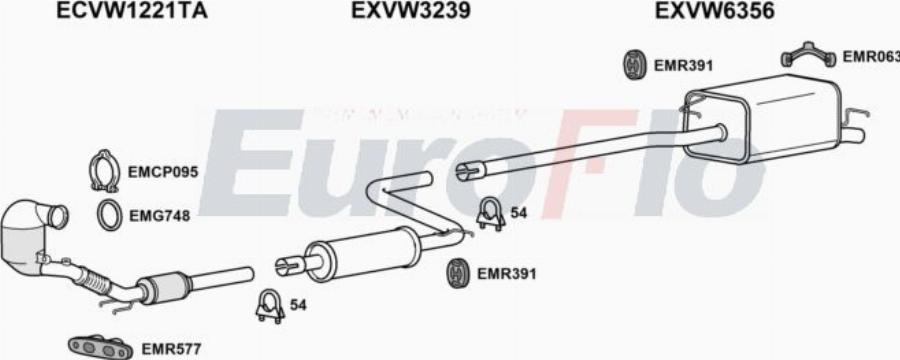 EuroFlo VWCAD14 6008 - Exhaust System car-mod.net