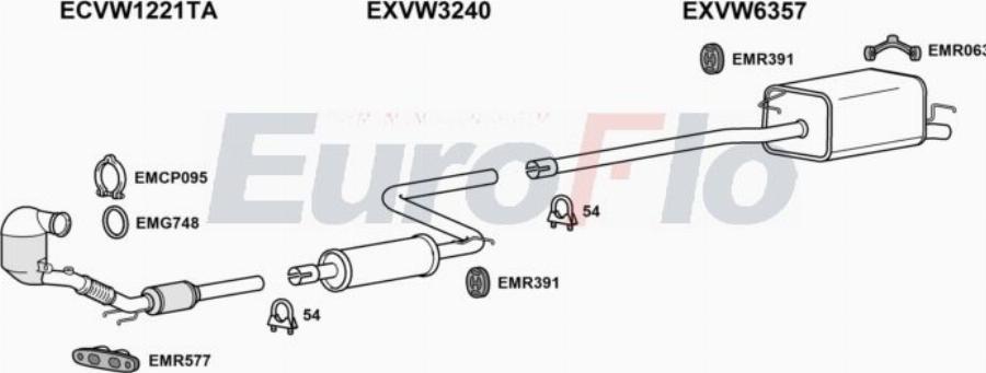 EuroFlo VWCADM14 6001 - Exhaust System car-mod.net