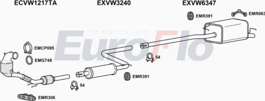 EuroFlo VWCADM10 6001B - Exhaust System car-mod.net
