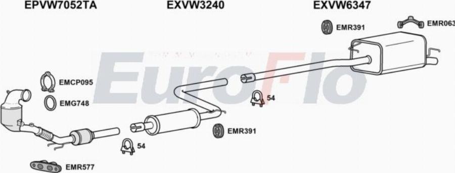 EuroFlo VWCADM10 6001D - Exhaust System car-mod.net