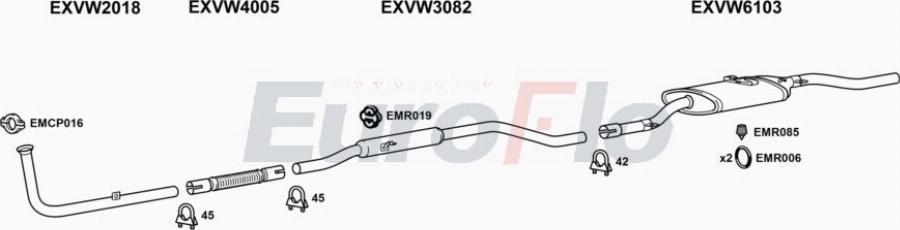 EuroFlo VWDER11 2001A00 - Exhaust System car-mod.net