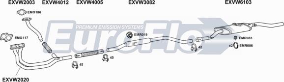 EuroFlo VWDER11 2001B - Exhaust System car-mod.net