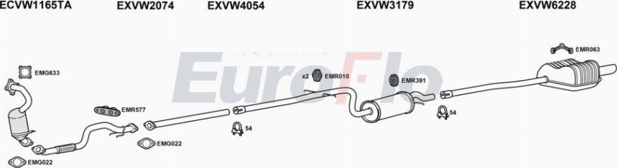 EuroFlo VWGOL12 3001A00 - Exhaust System car-mod.net