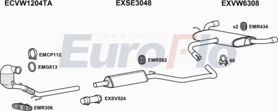 EuroFlo VWGOL20 1046 - Exhaust System car-mod.net