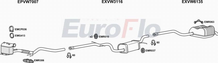 EuroFlo VWGOL20D 3001A00 - Exhaust System car-mod.net