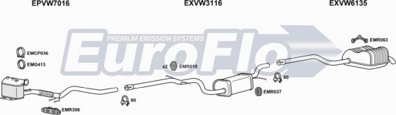 EuroFlo VWGOL20D 3001C - Exhaust System car-mod.net