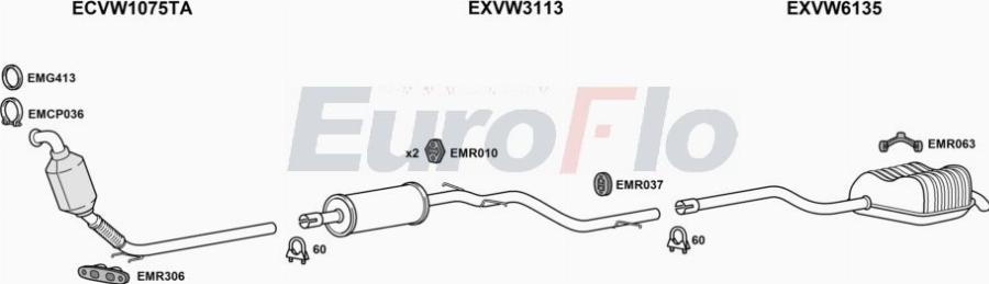 EuroFlo VWJET19D 2001A00 - Exhaust System car-mod.net