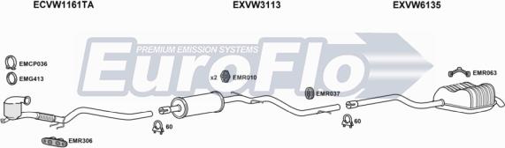 EuroFlo VWJET19D 2001B - Exhaust System car-mod.net