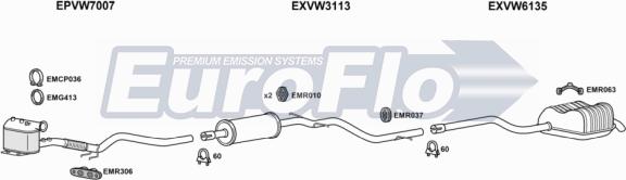 EuroFlo VWJET19D 2001C - Exhaust System car-mod.net