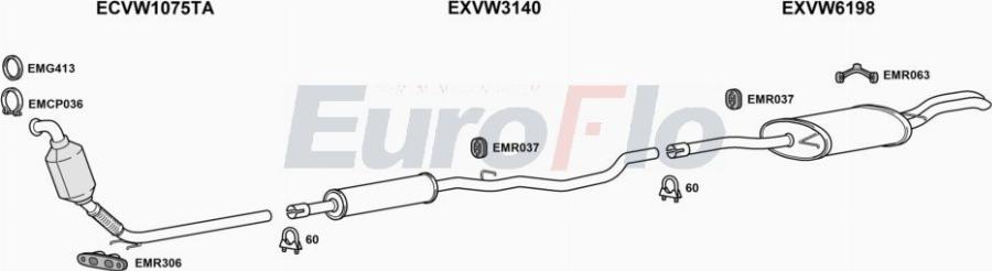 EuroFlo VWPAS19D 2029A00 - Exhaust System car-mod.net