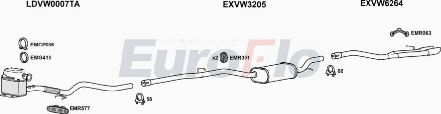 EuroFlo VWPAS20D 0308LHD - Exhaust System car-mod.net