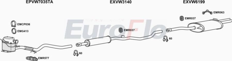 EuroFlo VWPAS20D 3011C - Exhaust System car-mod.net