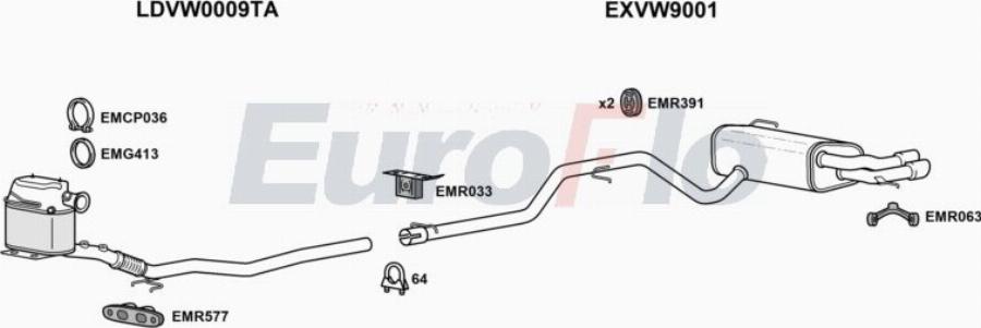 EuroFlo VWTIG20D 0310LHD - Exhaust System car-mod.net