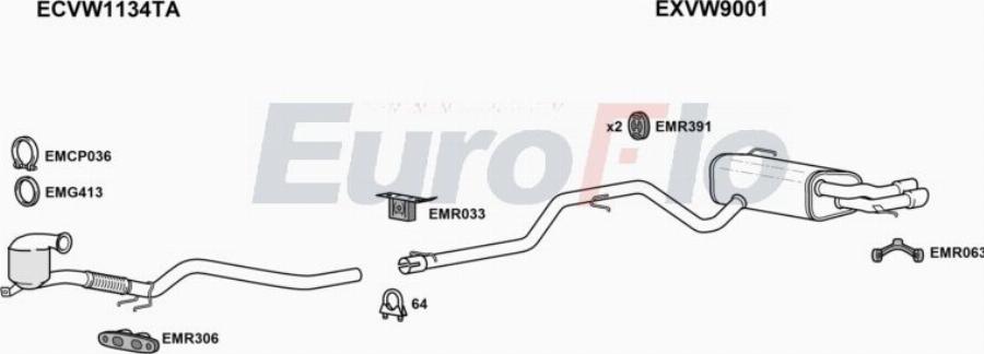 EuroFlo VWTIG20D 3008A00 - Exhaust System car-mod.net